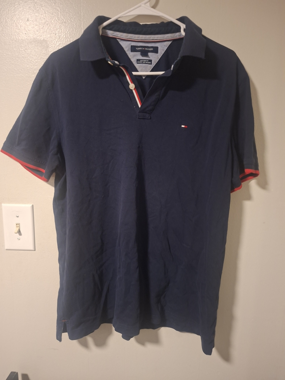 Tommy Hilfiger Navy Polo with Red Trim